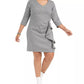 Betsey Johnson Women's Trendy Plus Size Ruffled Houndstooth Sheath Dress Gray Size 16W