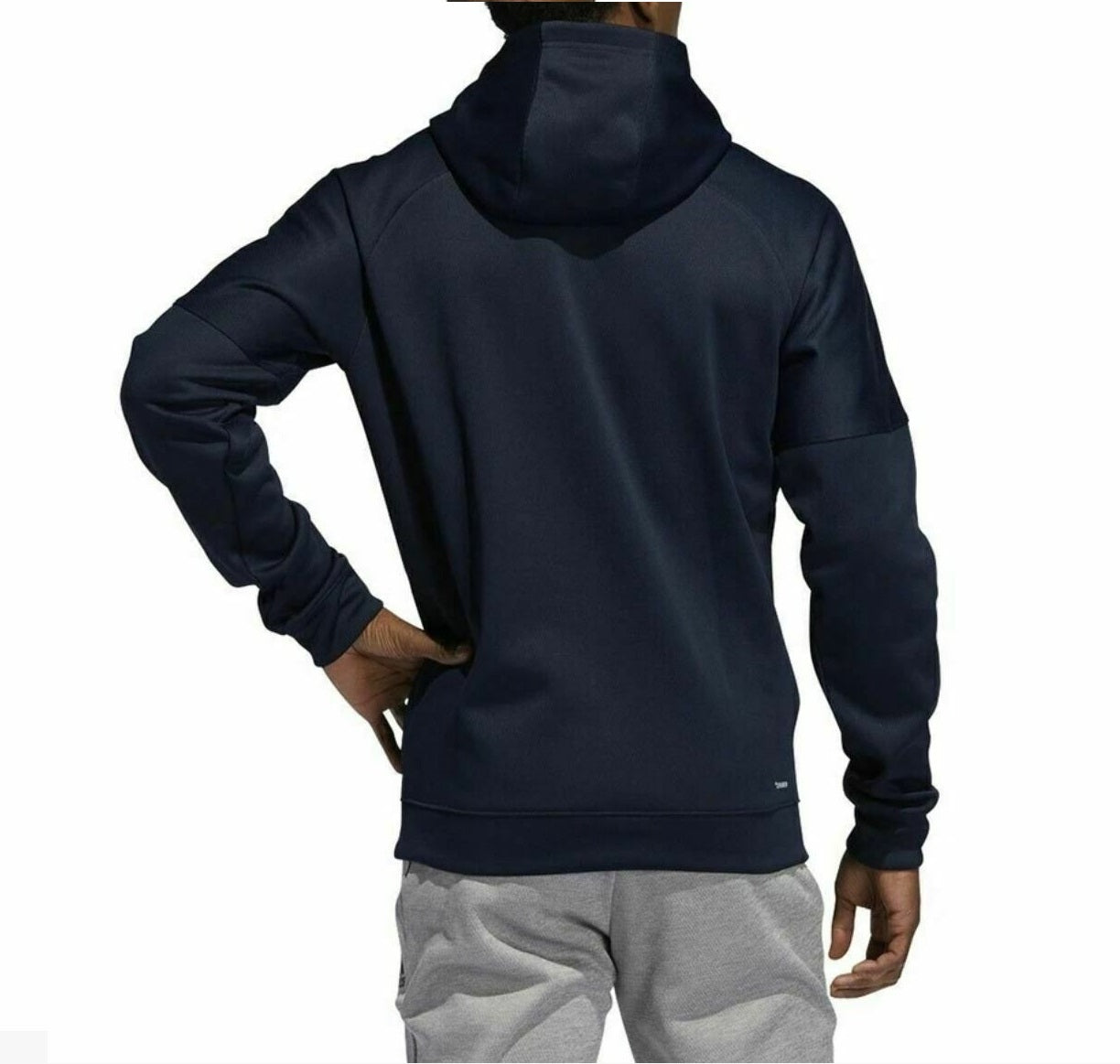 Adidas Men's Team Issue Fleece Logo Hoodie Dark Blue Size Small
