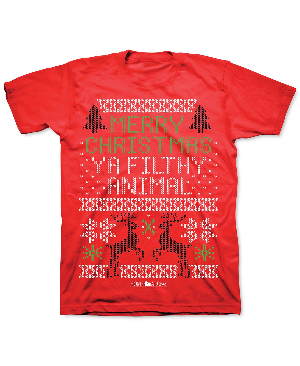 Freeze Men's Animal Christmas T-Shirt Red Size Large