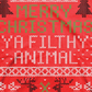 Freeze Men's Animal Christmas T-Shirt Red Size Large