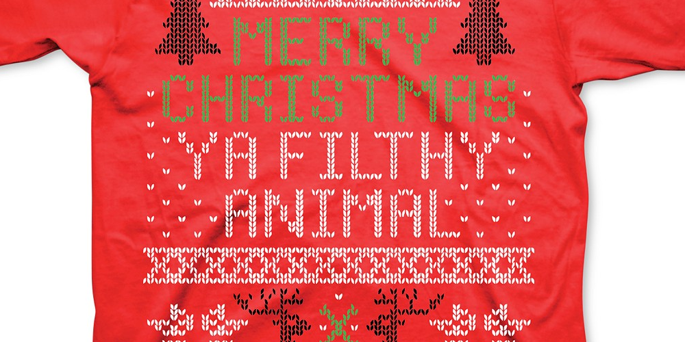 Freeze Men's Animal Christmas T-Shirt Red Size Large
