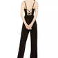 Teeze Me Women's Juniors' Lace-Back Jumpsuit Black Size 7