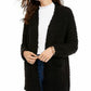 Hippie Rose Juniors' Long-Sleeve Cardigan Black Size Small