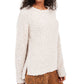 Hippie Rose Juniors' Textured High-Low Sweater Beige Size Large