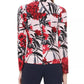 Tommy Hilfiger Women's Floral Button-Up Collared Blouse Pink Size Small