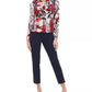Tommy Hilfiger Women's Floral Button-Up Collared Blouse Pink Size Small