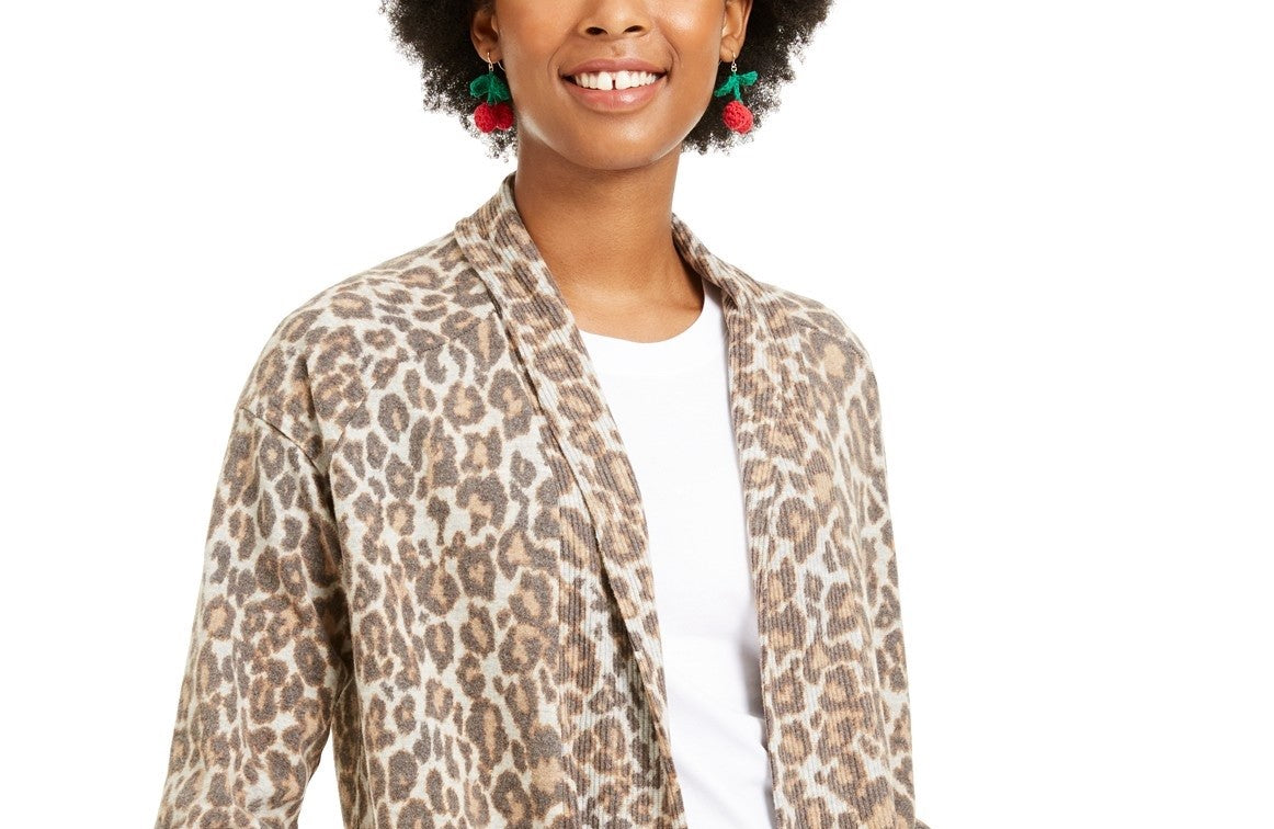 Hippie Rose Juniors' Cozy Cardigan Gray Size Medium