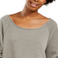 Hippie Rose Juniors' Boat-Neck Tunic Sweatshirt Gray Size Medium