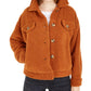Hippie Rose Juniors' Sherpa Trucker Jacket Brown Size X-Large
