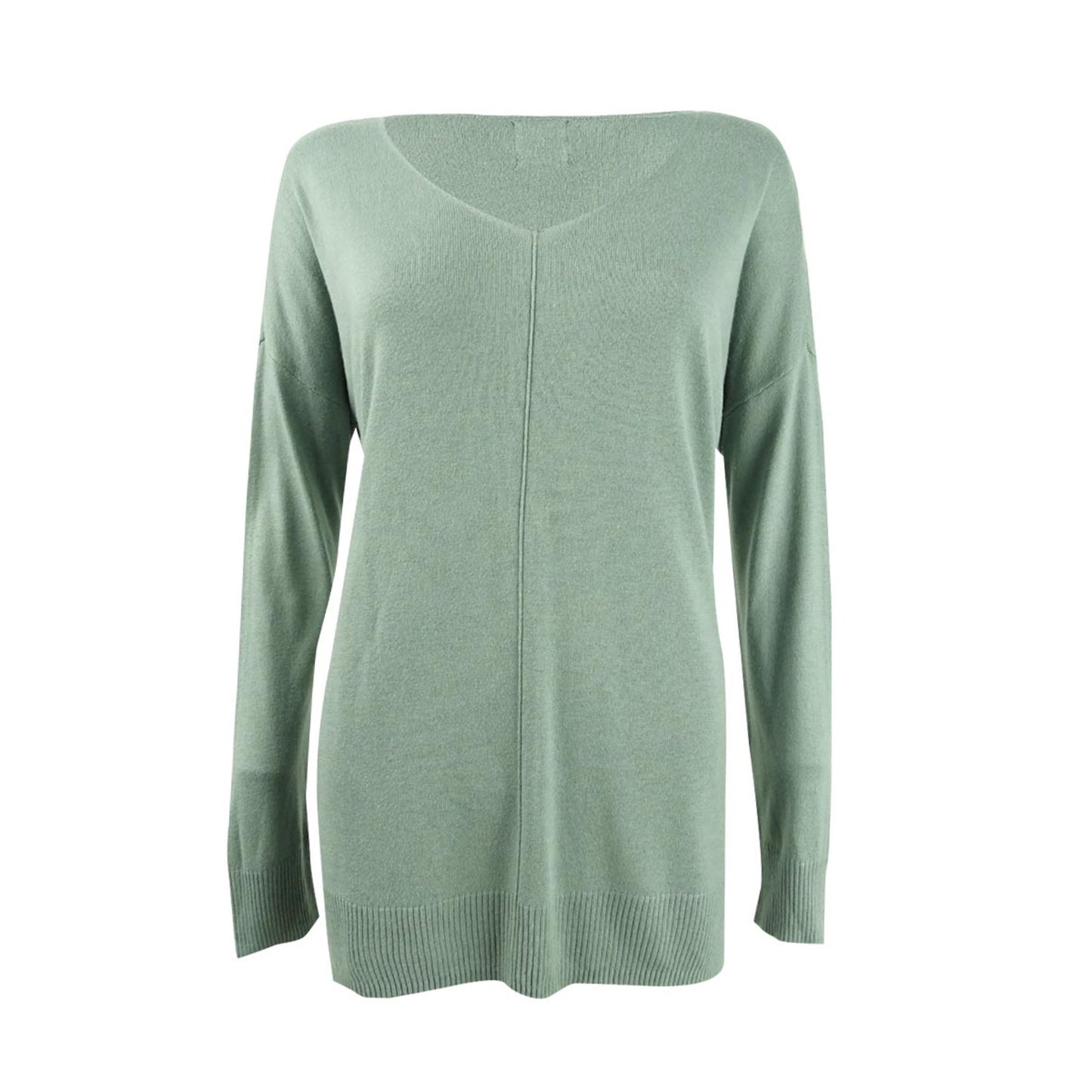 Hippie Rose Junior's V Neck Tunic Sweater Green Size X-Large
