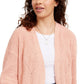 Hippie Rose Juniors' Chenille Cardigan Pink Size Extra Small