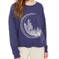 Pretty Rebellious  Juniors' Moon Graphic-Print Sweatshirt Dark Blue Size Extra Small