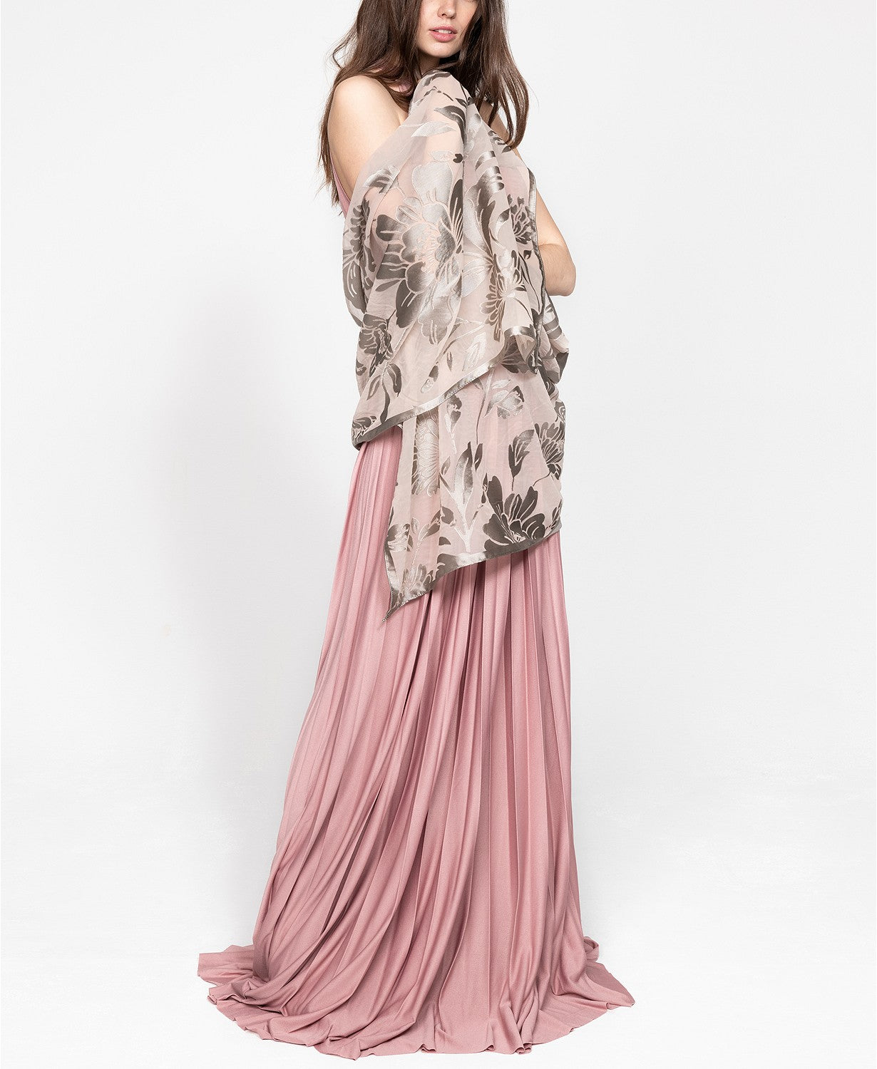 INC International Concepts Women's Contrast Floral Burnout Wrap Gray Size Regular