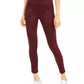Rewash Junior's Faux Suede Front Ponte Knit Leggings Dark Red Size Small