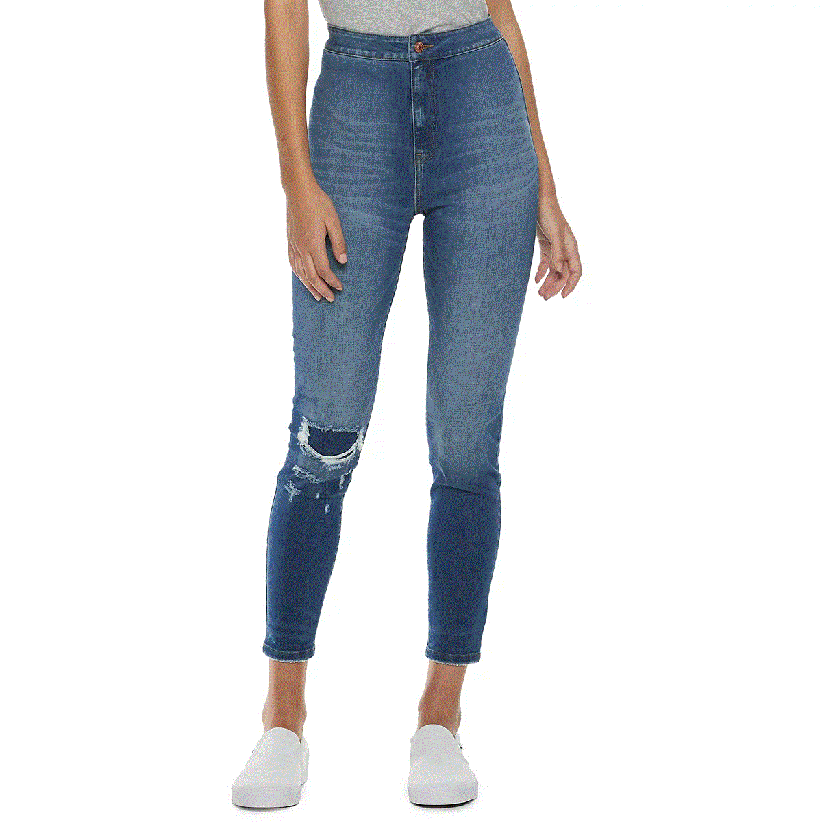 Rewash Juniors' Super High Waist Vixen Jeggings Blue Size 3