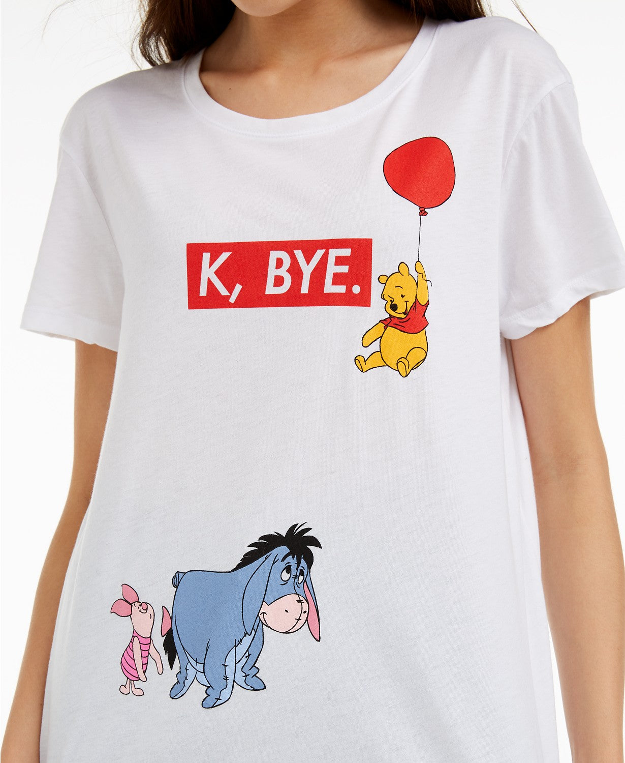 Disney Juniors' Winnie The Pooh Graphic T-Shirt White Size Large