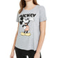 Disney Juniors' Mickey Mouse Graphic T-Shirt Gray Size Medium