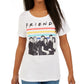 Love Tribe Juniors Women's Friends Rainbow Graphic T-Shirt White Size Extra Large