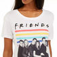 Love Tribe Juniors Women's Friends Rainbow Graphic T-Shirt White Size Extra Large