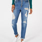 Rewash Junior's Button Front High Rise Jeans Blue Size 1