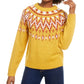 Hooked Up Juniors' Fair Isle Crewneck Sweater Yellow Size Medium
