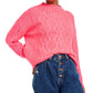 Hooked Up By Iot Junior's Cable Knit Sweater Bright Pink Size X-Small
