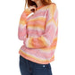 Hooked Up  By Iot Juniors' Striped Mock-Neck Sweater Pink Size Extra Small