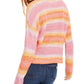 Hooked Up  By Iot Juniors' Striped Mock-Neck Sweater Pink Size Extra Small