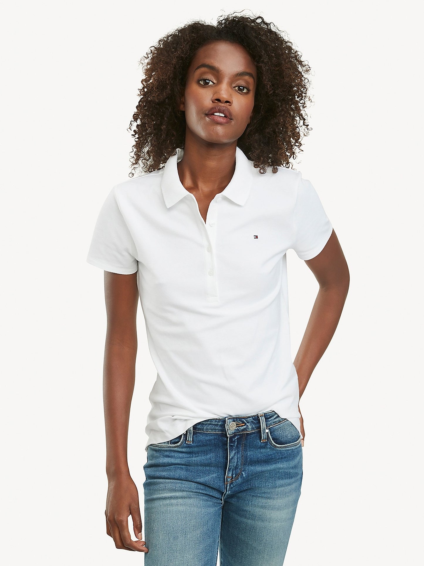 Tommy Hilfiger Women's Core Polo Shirt White Size XX-Large