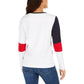 Tommy Hilfiger Women's Colorblocked Logo-Print T-Shirt Blue Size X-Small