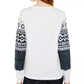 Tommy Hilfiger Women's Fair Isle Cotton Top White Size Large