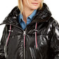 Tommy Hilfiger Women's Shiny Hooded Puffer Coat Black Size Extra Large
