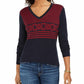Tommy Hilfiger Women's Fair Isle Ivy Cotton Sweater Blue Size Extra Large
