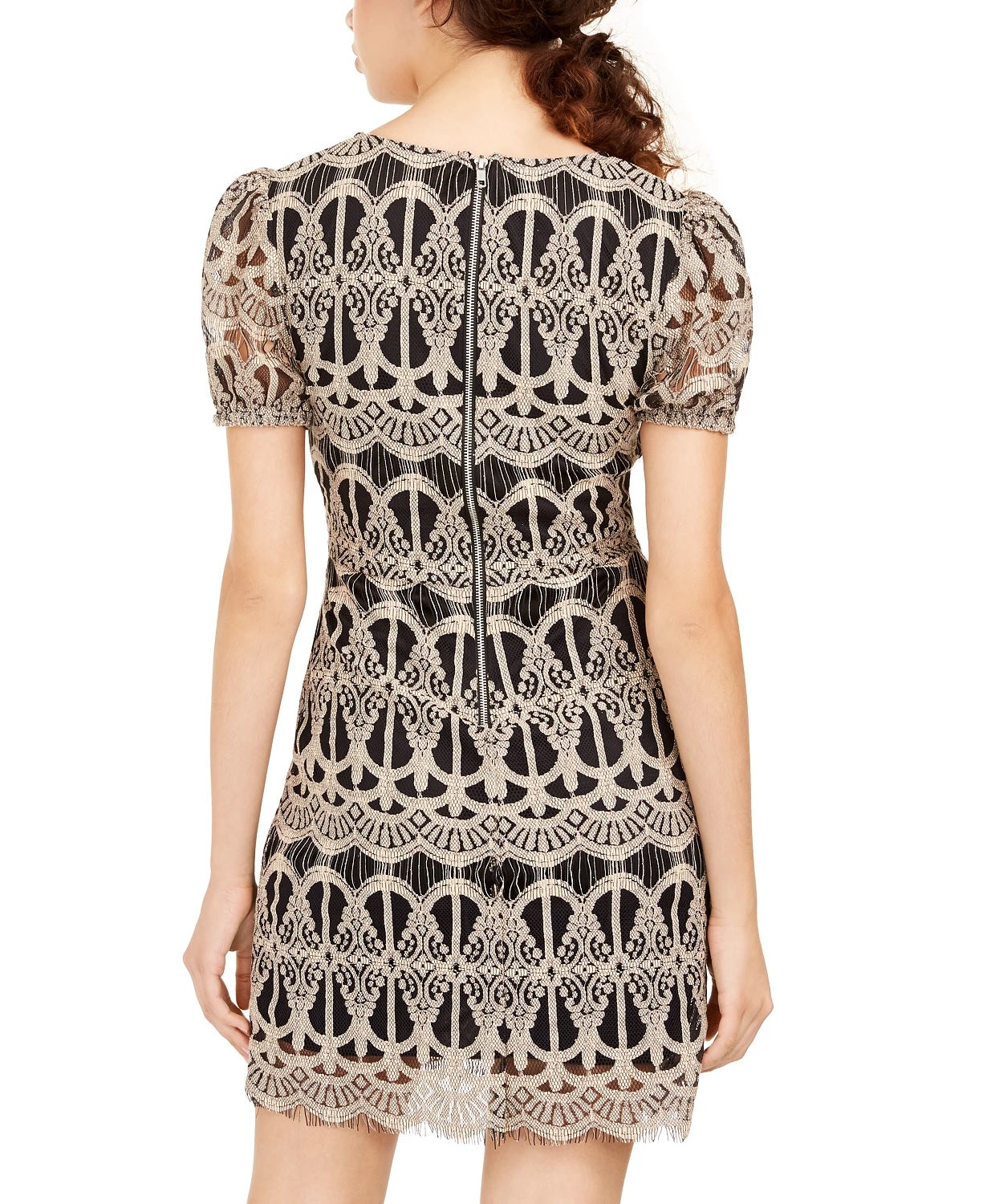 Speechless Juniors' Lace Bodycon Dress Beige Size Medium