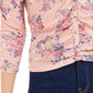 Crave Fame Juniors' Ruched Floral Top Pink Size Extra Small