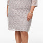 Jessica Howard Women's Plus Size Sequined Lace Shift Dress Dark Beige Size 20
