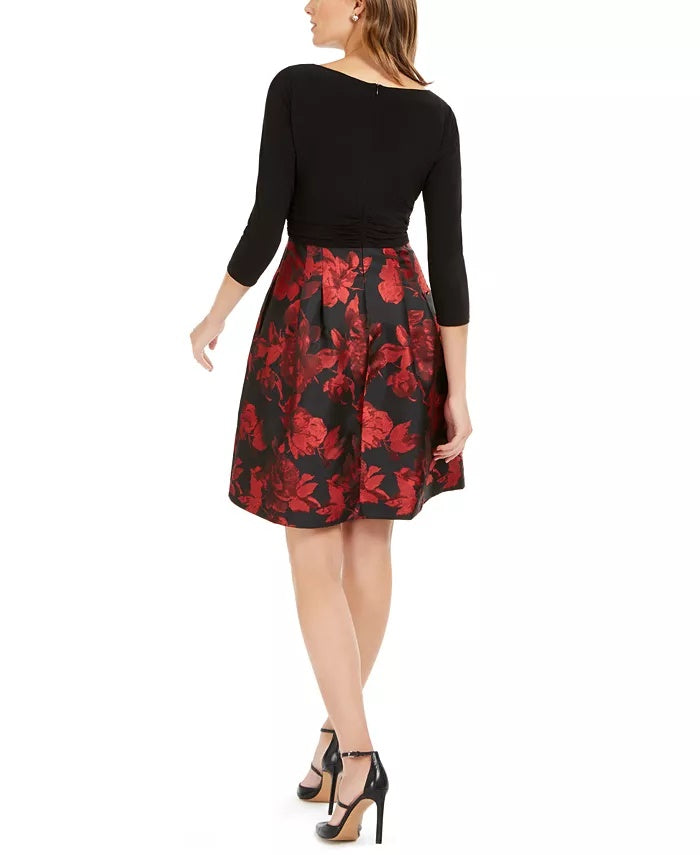 Jessica Howard Women's Pleated-Skirt Fit & Flare Dress Black Size 6