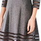 Jessica Howard Women's Metallic Illusion-Trim Dress Silver Size 4P