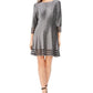 Jessica Howard Women's Metallic Illusion-Trim Dress Silver Size 4P