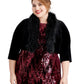Jessica Howard Women's Plus Velvet Shrug Jacket Black Size X-Large