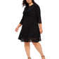 Jessica Howard Women's Plus Illusion-Trim Dress Jacket Black Size 16W