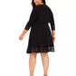Jessica Howard Women's Plus Illusion-Trim Dress Jacket Black Size 16W