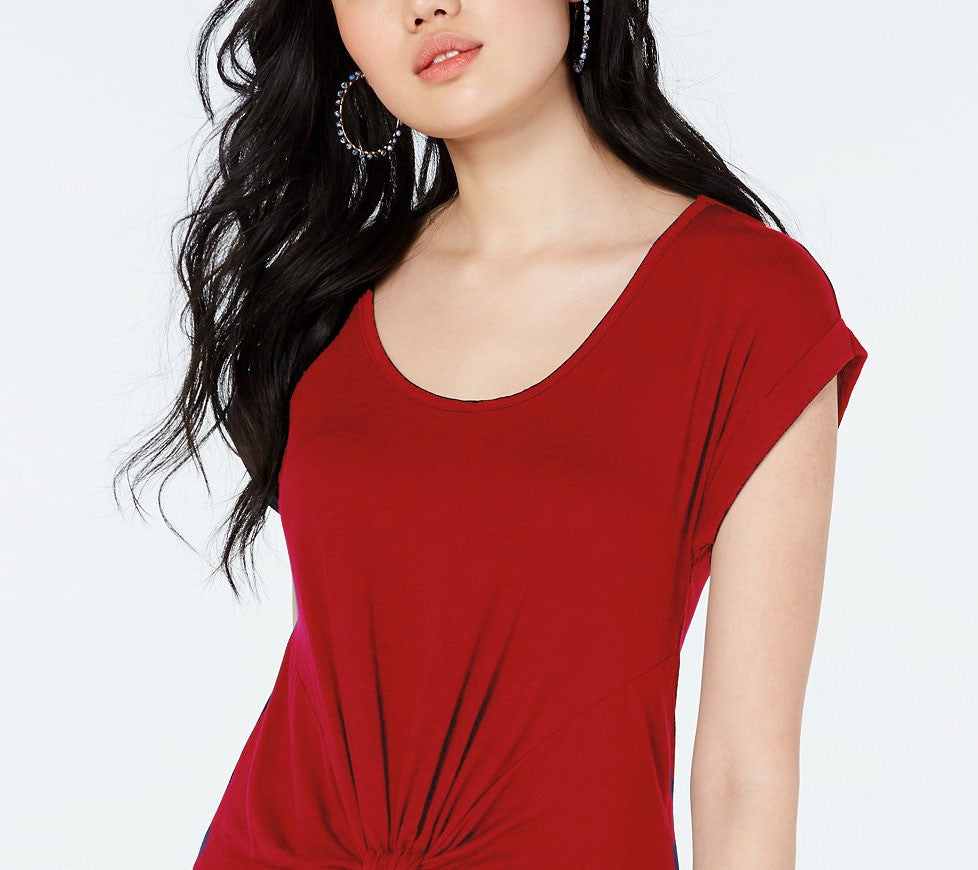 Crave Fame Juniors' Lace-Back Top Red Size Small