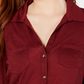 Crave Fame Juniors' Roll-Sleeve Button-Front Shirt Red Size Extra Small