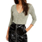 Crave Fame Juniors' Cozy Rib-Knit Top Green Size Large