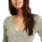 Crave Fame Juniors' Cozy Rib-Knit Top Green Size Large