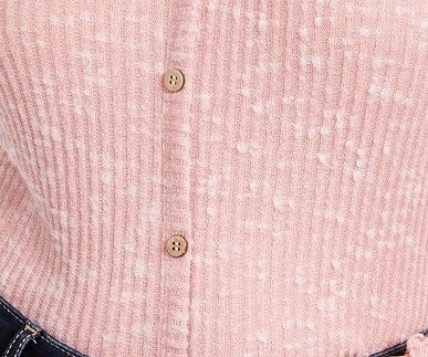 Crave Fame Juniors' Cozy Rib-Knit Top Pink Size Medium