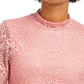 Crave Fame Juniors' Lace Mock-Neck Top Med Pink Size Medium