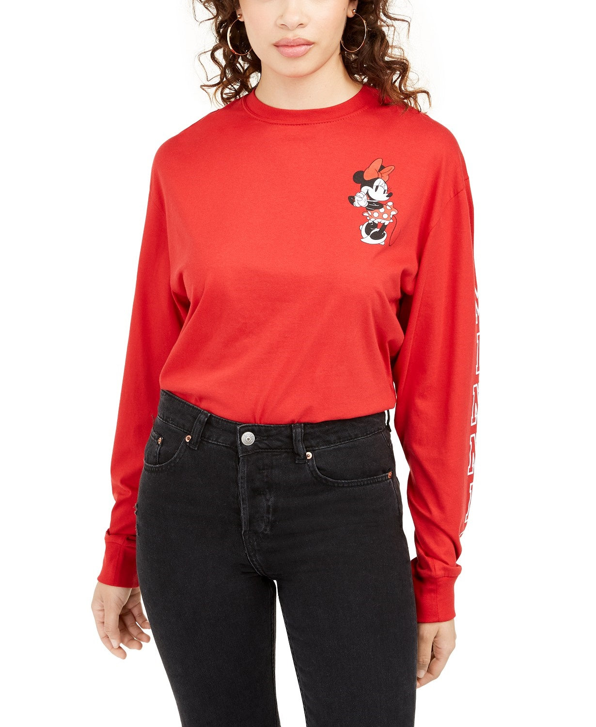 Disney Juniors' Minnie Mouse Graphic T-Shirt Red Size Extra Small