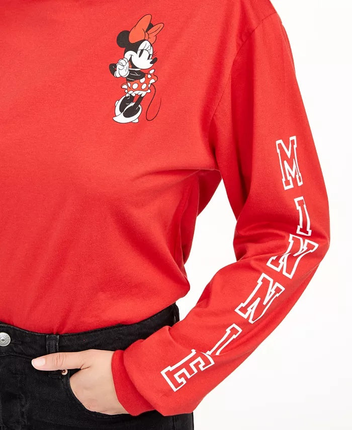 Disney Juniors' Minnie Mouse Graphic T-Shirt Red Size Extra Small